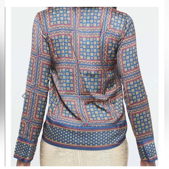 Zara TRF Satin Print Blouse! Size L - Picture 4 of 9